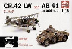 1/48 Autoblinda AB-41 + Fiat CR-42LW (Super Model 10-501)