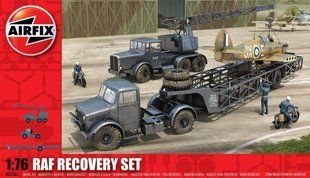 Airfix 03305 RAF Recovery Set: Thorneycroft Amazon w/Coles Mk.7 Crane + Bedford OX w/Queen Mary Trailer + 2 motorcycles + 6 figures 1/76 сборные масштабные модели автомобилей и мотоциклов