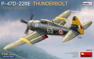 1/48 Винищувач P-47D-22RE Thunderbolt французьких ВПС, серія Basic Kit (Miniart 48047), збірна модель