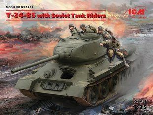 1/35 Танк Т-34/85 с танковым десантом (ICM 35369), сборная модель