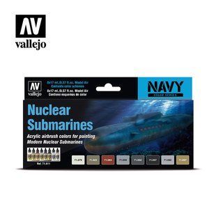 Набір фарб під аерограф "Атомні підводні човни: Nuclear Submarines", 8 фарб по 18 мл, акрилові (Vallejo Model Air 71611 Paint Set)