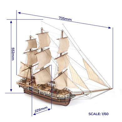 1/60 Essex китобійне судно (OcCre 12006), збірна дерев'яна модель