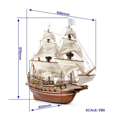 1/85 HMS Revenge британский галеон (OcCre 13004), сборная деревянная модель