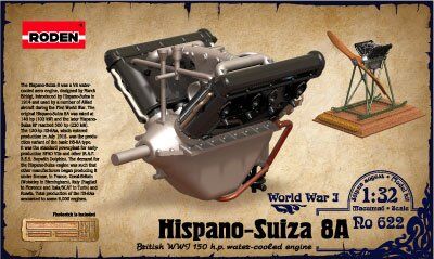 1/32 Двигатель Hispano Suiza V8 (Roden 622) сборная модель