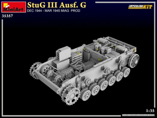 1/35 САУ Sturmgeschutz III Ausf.G завода MIAG, декабрь 1944 - март 1945 года, модель с интерьером (Miniart 35357), сборная модель