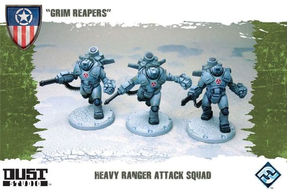 Heavy Ranger Attack Squad "Grim Reapers", 3 миниатюры, 40 мм (Dust Tactics DT-019), пластик
