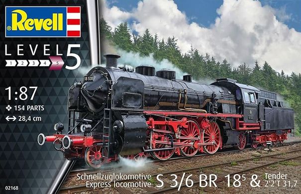 1/87 Локомотив Schnellzuglokomotive S3/6 BR18 з тендером 2'2'T 31,7 (Revell 02168), збірна модель