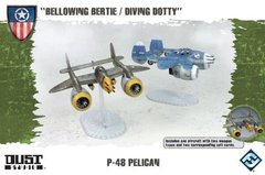 P-48 Pelican "Bellowing Bertie / Diving Dooty", 1 самолет 2 оружия, под масштаб 40 мм (Dust Tactics DT-065), пластик