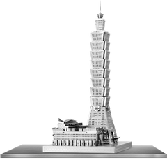 Taipei 101, сборная металлическая модель IconX ICX007 3D-пазл + пинцет