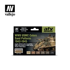Набір фарб "WWII USMC Colors Sand Patterns 1942-1945", 6 штук по 17 мл., акрилові під аерограф (Vallejo 71624)