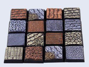 MicroArt Studio Bases - Cobblestone Bases, 20x20mm (5) - MNART-BB03S01A