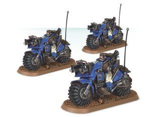 Space Marine Scout Bike Squad, 3 мініатюри Warhammer 40k (Games Workshop 48-28), збірні пластикові, без коробки