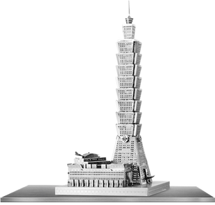 Taipei 101, збірна металева модель (IconX ICX007) 3D-пазл + пінцет