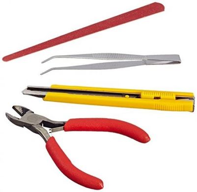 Модельный набор инструментов Revell: кусачки, нож, пинцет и натфиль