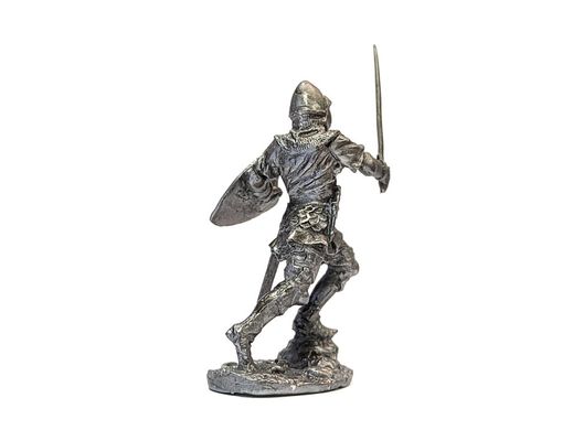 54мм Англійський лицар, 12 століття, колекційна олов'яна мініатюра