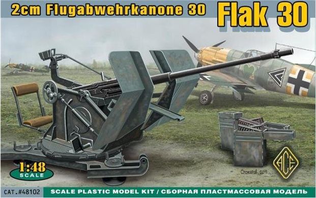 1/48 Flak-30 германская 20-мм зенитная пушка (ACE 48102), сборная модель