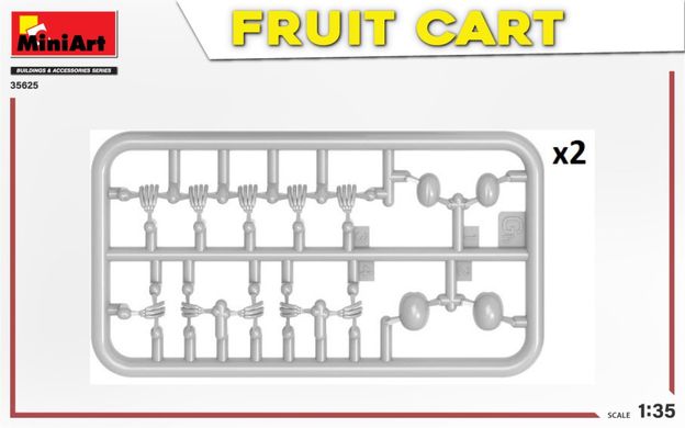 1/35 Базарний візок з фруктами, збірний пластиковий (Miniart 35625)