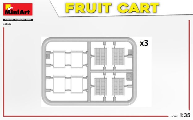 1/35 Рыночная телега с фруктами, сборная пластиковая (Miniart 35625)