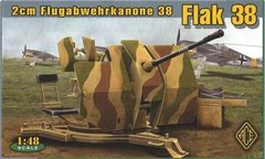 1/48 Flak 38 германская 20-мм зенитная пушка (ACE 48103) сборная модель