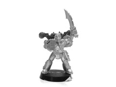 Сержант чумных космодесантников Хаоса с фальшионом и силовым кулаком, миниатюра Warhammer 40k (Games Workshop), металлическая с пластиковыми деталями