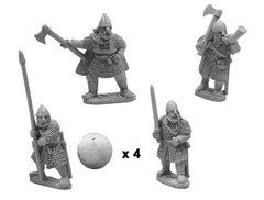 Темные века (Dark Ages) - Varangians command in full armour (4) - Crusader Miniatures NS-CM-DAB009