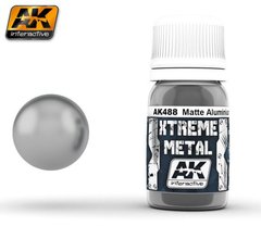 Металік алюміній матовий, серія XTREME METAL, 30 мл (AK Interactive AK488 Matte Aluminium), емалевий