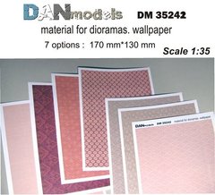 1/35 Обои, набор №2, 7 видов, заготовки из бумаги 130*170 мм (DANmodels DM 35242)