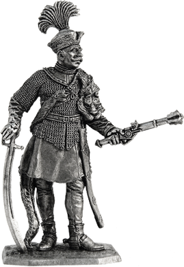 54 мм Ротмістр гусарської хоругви, Річ Посполита, початок 17 ст. (EK Castings M-261), колекційна олов'яна мініатюра