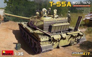 1/35 Танк Т-55А зразка 1970 року, модель з інтер'єром (Miniart 37094), збірна модель