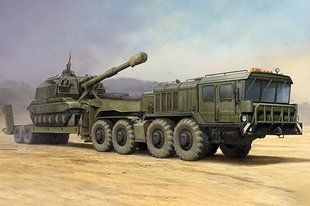 1/35 КЗКТ-7428 "Русічь" сідловий тягач з напівпричепом КЗКТ-9101 (Trumpeter 01039), збірна модель