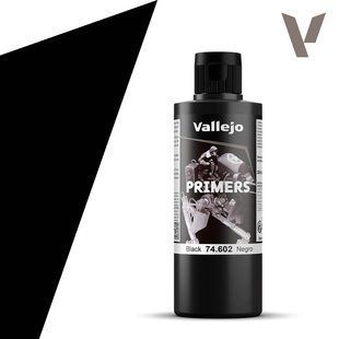 Грунтовка чорна акрил-поліуретанова, 200 мл (Vallejo 74602 Black Surface Primer Acrylic-Polyurethane)