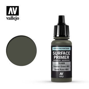 Грунтовка Зеленый 4БО акрил-полиуретановая, 17 мл (Vallejo 70609 Soviet Green 4BO Surface Primer Acrylic-Polyurethane)