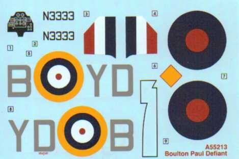 1/72 Boulton Paul Defiant Mk.I + клей + краска + кисточка (Airfix 55213) сборная модель