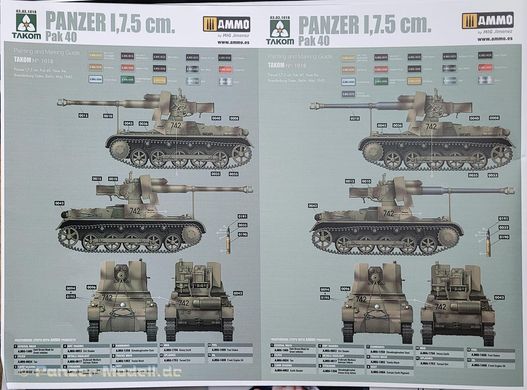 1/16 САУ Panzerjager I B с фигуркой заряжающего, в комплекте металлический ствол (Takom 1018), сборная модель