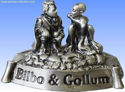 54 мм Gollum and Bilbo, высота с подставкой 34 мм