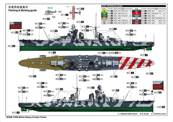 1/350 Fiume итальянский тяжелый крейсер (Trumpeter 05348), сборная модель