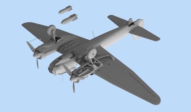 1/48 Junkers Ju-88A-11 германский бомбардировщик (ICM 48235), сборная модель