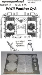1/35 Фототравление для Pz.Kpfw.V Ausf.A/D Panther: сетки МТО + прицел пулемета (DANmodels DM 35515)