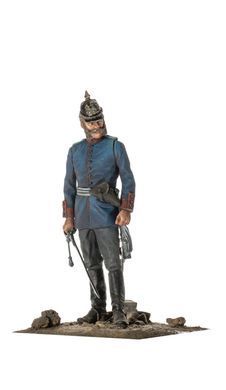 54мм Прусский офицер, 1878 год, коллекционная оловянная миниатюра (Andrea Miniatures SG-F133), сборная неокрашенная