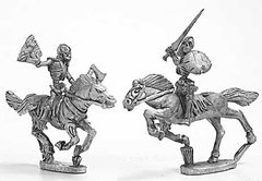 Mirliton Miniatures - Миниатюра 25-28 mm Fantasy - Skeleton cavalry with handed weapons and shield 2 - MRLT-UD015