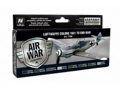 Набор красок Luftwaffe Colors 1941 to end-war, Air War Color Series, Model Air Set (Vallejo 71166)
