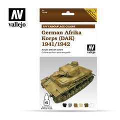 Набор красок "DAK Немецкий африканский корпус 1941-42 гг.", 6 штук по 8 мл (Vallejo 78409)