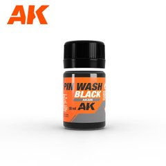 Змивка чорного кольору, емалева, 35 мл (AK Interactive AK326 Black Pin Wash)