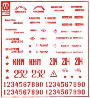 1/72 Червоне маркування радянської БТТ 1941-45 років, декаль сухого нанесення (MIG Productions MW7-209)