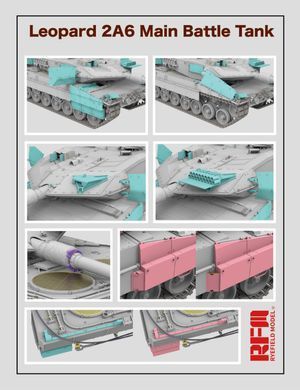 1/35&nbsp;Leopard 2A6 основний бойовий танк, з робочими гусеницями (Rye Field Model RM5065), збірна модель