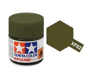 Фарба Tamiya XF-62 Olive Drab, матова акрилова, 10 мл (Tamiya 81762)