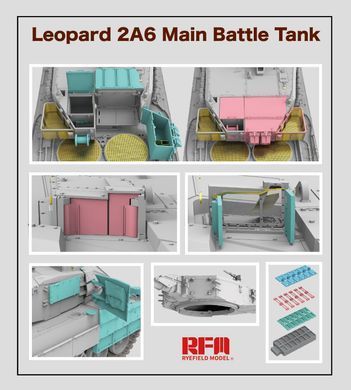 1/35&nbsp;Leopard 2A6 основний бойовий танк, з робочими гусеницями (Rye Field Model RM5065), збірна модель