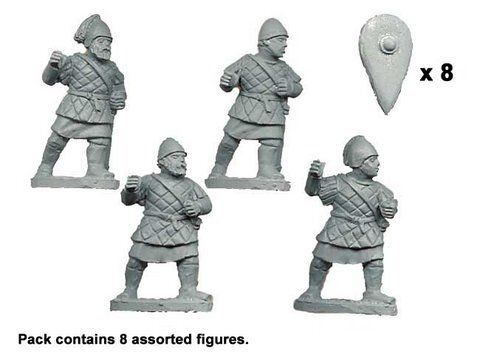 Темные века (Dark Ages) - Peltasts in Quilted Armour (8 figs) - Crusader Miniatures NS-CM-DAB010