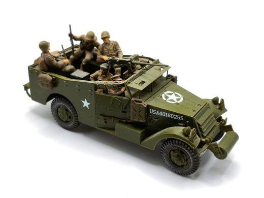1/35 M3 Scout Car американський бронеавтомобіль з фігурами, готова модель авторської роботи