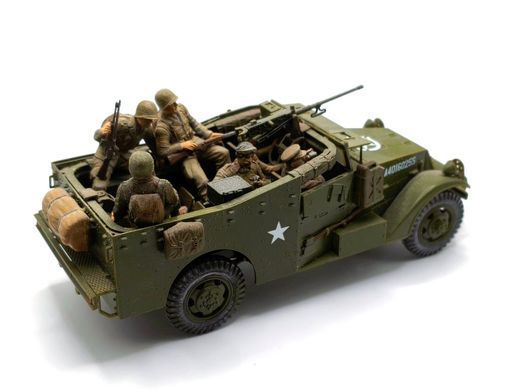1/35 M3 Scout Car американський бронеавтомобіль з фігурами, готова модель авторської роботи